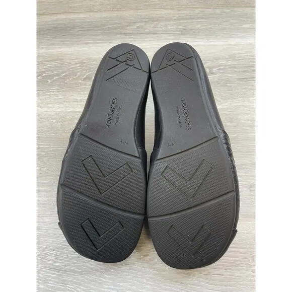 Xero Shoes Phoenix Women's US 7.5 Black Leather Slip-On Round Toe Ballet Flat