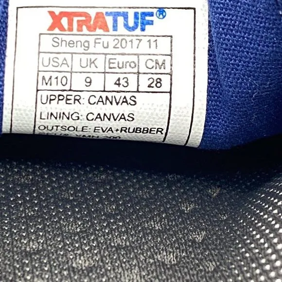 Xtratuf Sheng Fu 2017 Blue Canvas Slip on Casual Deck Shoes Mens Size 10