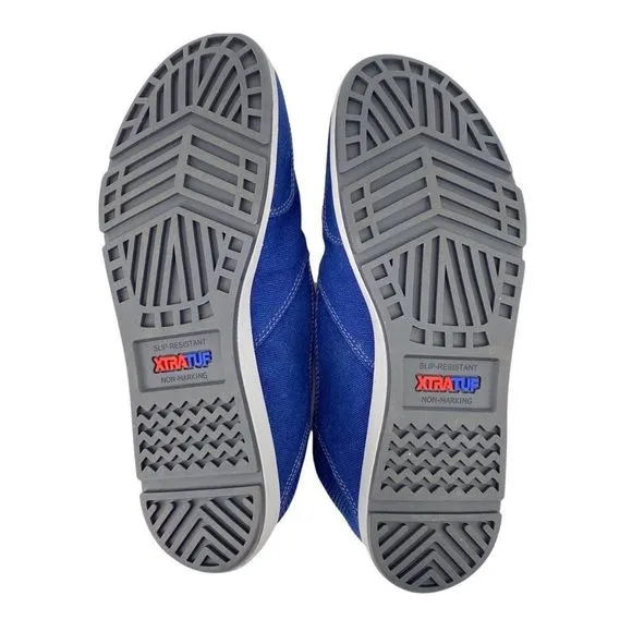 Xtratuf Sheng Fu 2017 Blue Canvas Slip on Casual Deck Shoes Mens Size 10