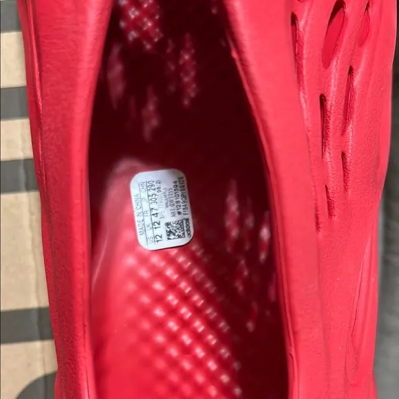 YEEZY Adidas Red Sculptural Sneakers with Foam Design
