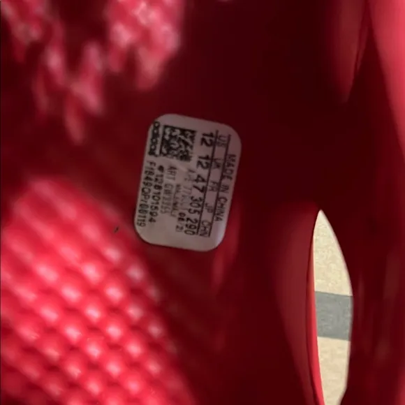 YEEZY Adidas Red Sculptural Sneakers with Foam Design