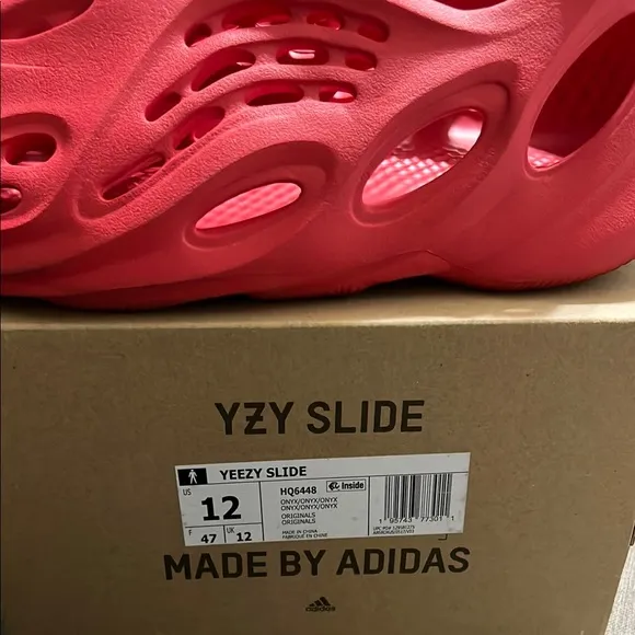 YEEZY Adidas Red Sculptural Sneakers with Foam Design
