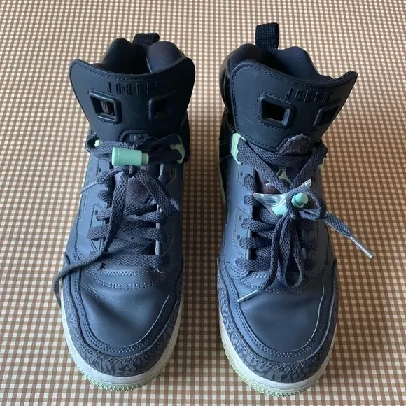 YOUTH Nike Air Jordan Spizike GS Black Mint Foam Dark Grey White shoes.Size 9.5
