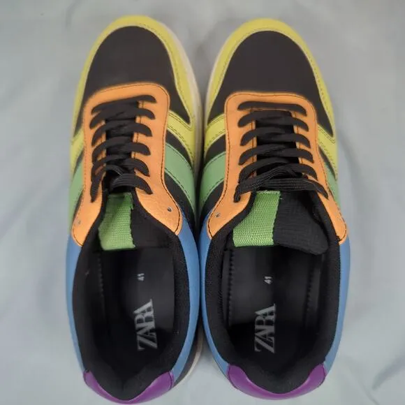 Zara Contrasting Sneakers Multicolor Shoes Mens Size 8