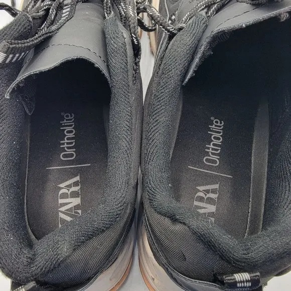 Zara Trek Womens EU 42 Outdoor Hiking Sneakers Black Ortholite Insoles