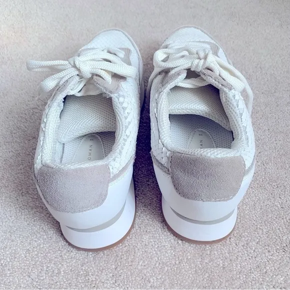 Zara White &amp; Taupe Textured Athletic Running Sneakers