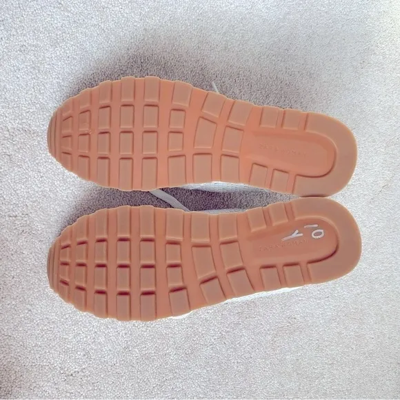 Zara White &amp; Taupe Textured Athletic Running Sneakers