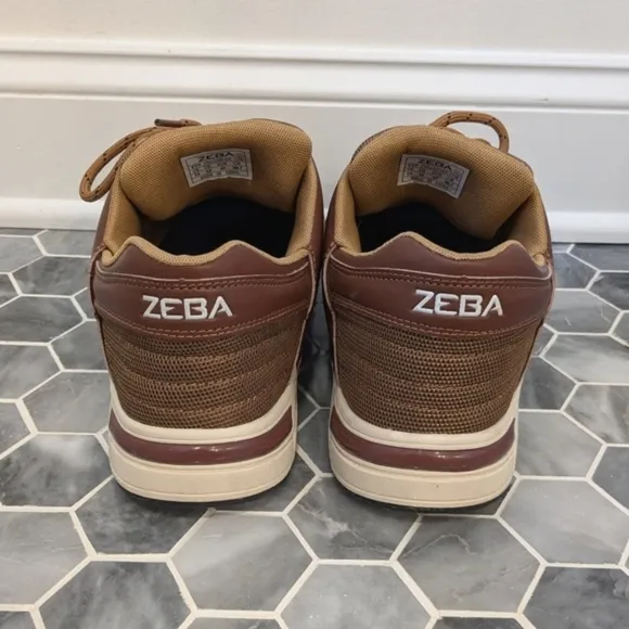 ZEBA Men's Brown Faux Leather Slip On Hands Free Sneakers Shoes Size 13