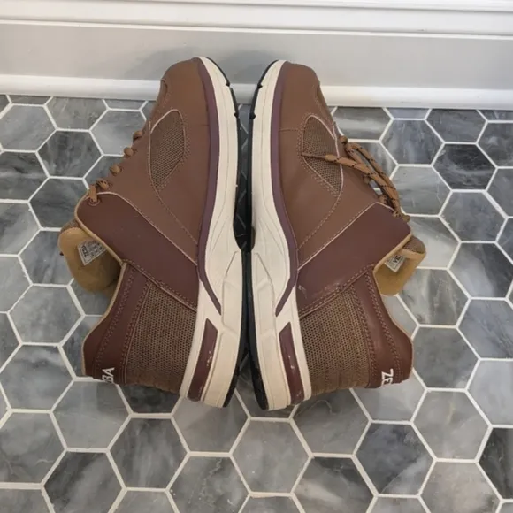 ZEBA Men's Brown Faux Leather Slip On Hands Free Sneakers Shoes Size 13