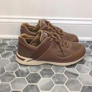ZEBA Men's Brown Faux Leather Slip On Hands Free Sneakers Shoes Size 13